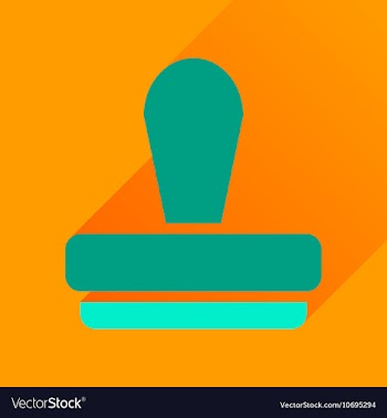 Flat icon with long shadow stamp office vector image