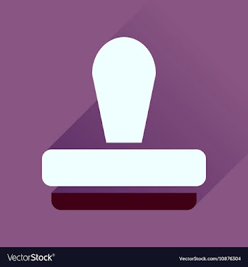 Flat icon with long shadow stamp office vector image