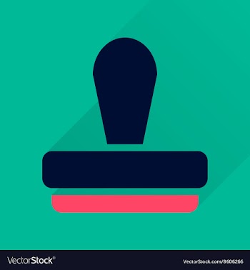 Flat icon with long shadow stamp office vector image