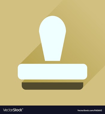 Flat icon with long shadow stamp office vector image