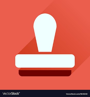 Flat icon with long shadow stamp office vector image