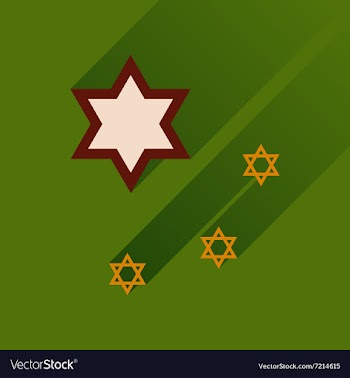 Flat icon with long shadow Star David vector image