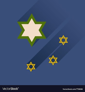 Flat icon with long shadow Star David vector image