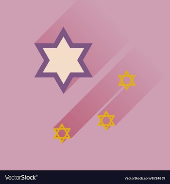 Flat icon with long shadow Star David vector image