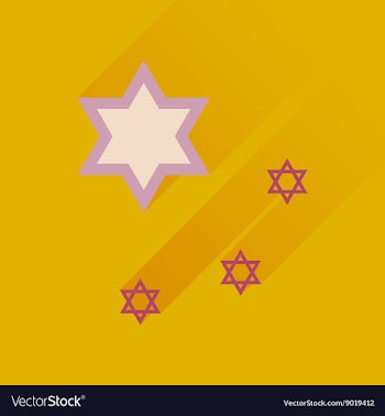 Flat icon with long shadow Star David vector image