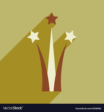 Flat icon with long shadow Star salute vector image
