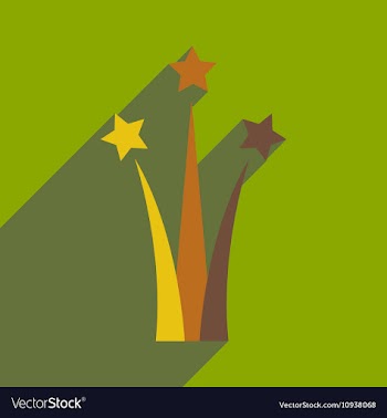 Flat icon with long shadow Star salute vector image