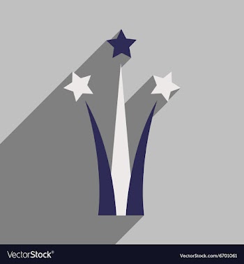 Flat icon with long shadow Star salute vector image
