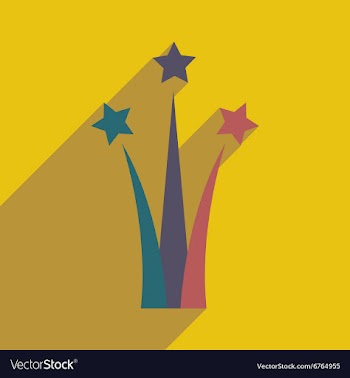 Flat icon with long shadow Star salute vector image