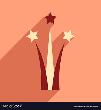 Flat icon with long shadow Star salute vector image