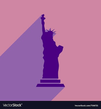 Flat icon with long shadow Statue of Liberty vector image