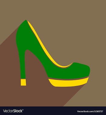 Flat icon with long shadow stiletto heels vector image