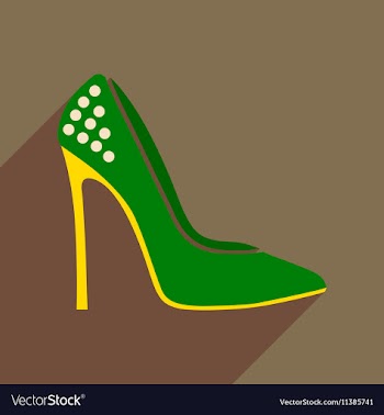 Flat icon with long shadow stiletto heels vector image
