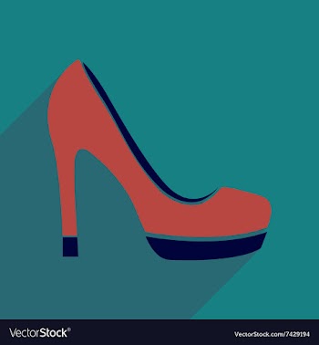 Flat icon with long shadow stiletto heels vector image