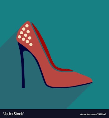 Flat icon with long shadow stiletto heels vector image