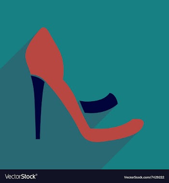 Flat icon with long shadow stiletto heels vector image