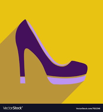 Flat icon with long shadow stiletto heels vector image