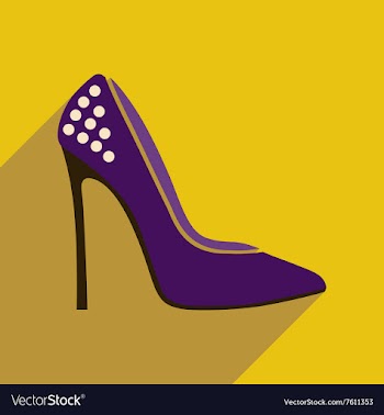 Flat icon with long shadow stiletto heels vector image