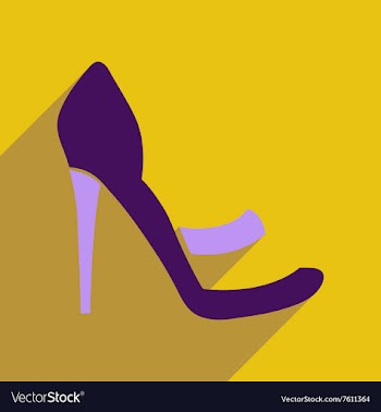 Flat icon with long shadow stiletto heels vector image