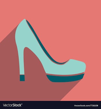Flat icon with long shadow stiletto heels vector image