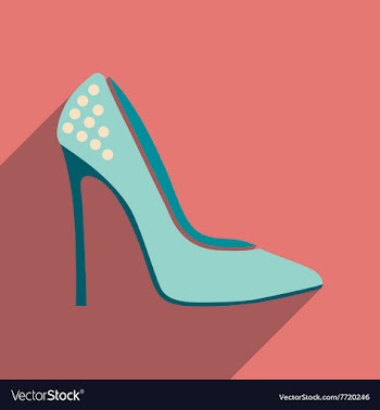 Flat icon with long shadow stiletto heels vector image