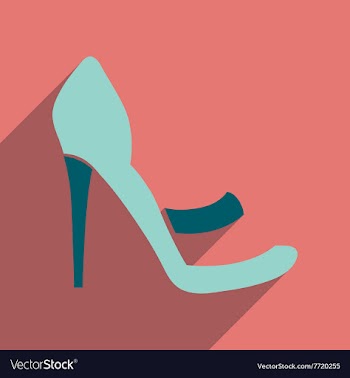 Flat icon with long shadow stiletto heels vector image