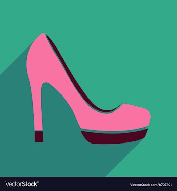 Flat icon with long shadow stiletto heels vector image