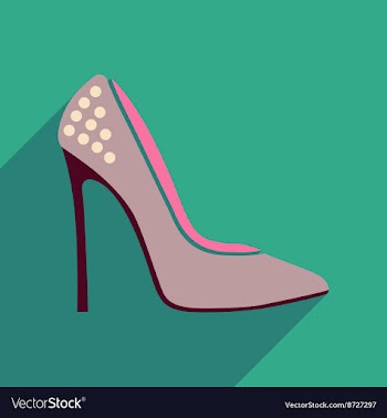 Flat icon with long shadow stiletto heels vector image
