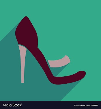 Flat icon with long shadow stiletto heels vector image