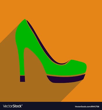 Flat icon with long shadow stiletto heels vector image