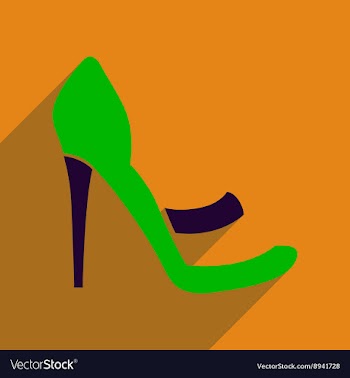 Flat icon with long shadow stiletto heels vector image
