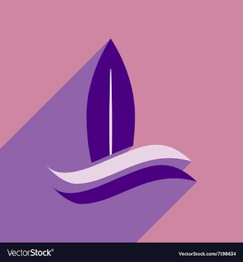 Flat icon with long shadow surfing wave vector image