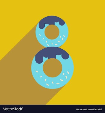Flat icon with long shadow Sweet donut vector image