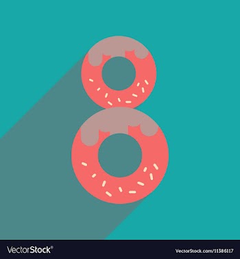 Flat icon with long shadow Sweet donut vector image
