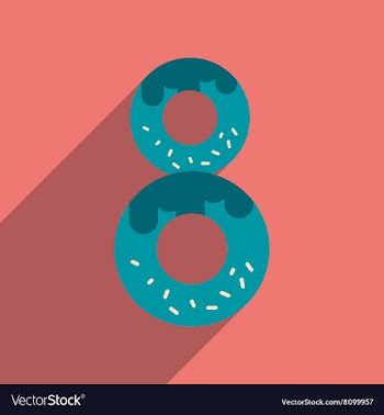 Flat icon with long shadow Sweet donut vector image