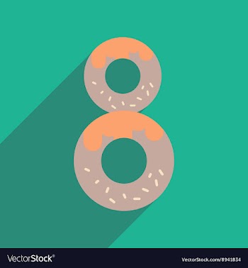 Flat icon with long shadow Sweet donut vector image