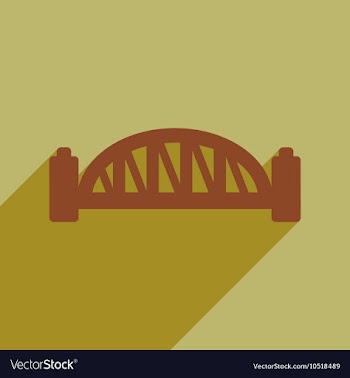 Flat icon with long shadow Sydney Harbour Bridge vector image