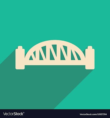 Flat icon with long shadow Sydney Harbour Bridge vector image