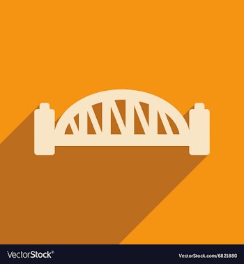Flat icon with long shadow Sydney Harbour Bridge vector image