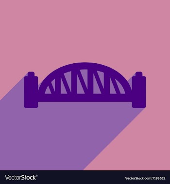 Flat icon with long shadow Sydney Harbour Bridge vector image