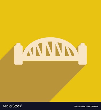 Flat icon with long shadow Sydney Harbour Bridge vector image