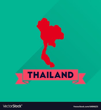 Flat icon with long shadow Thailand map vector image