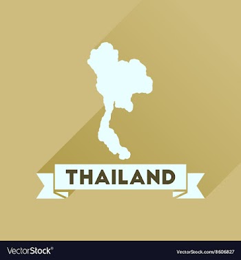 Flat icon with long shadow Thailand map vector image