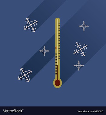 Flat icon with long shadow thermometer and vector image