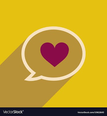Flat icon with long shadow thinking cloud heart vector image