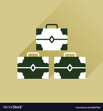 Flat icon with long shadow three chests vector image