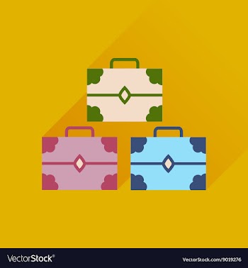 Flat icon with long shadow three chests vector image