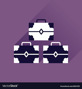 Flat icon with long shadow three chests vector image