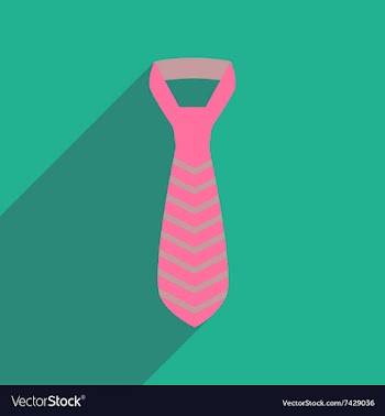 Flat icon with long shadow tie vector image