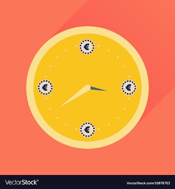 Flat icon with long shadow time is money vector image